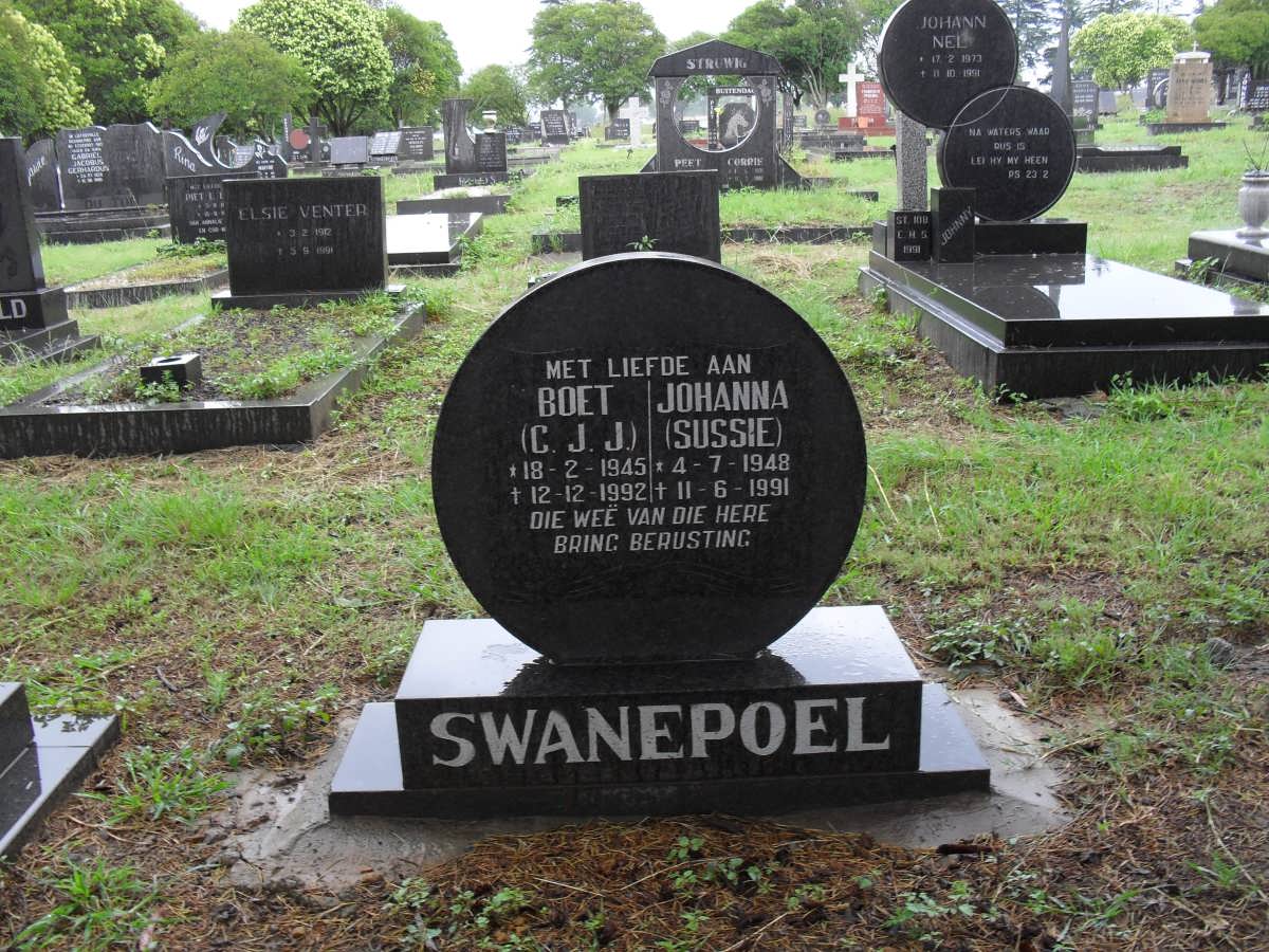 SWANEPOEL C.J.J. 1945-1992 &amp; Johanna 1948-1991