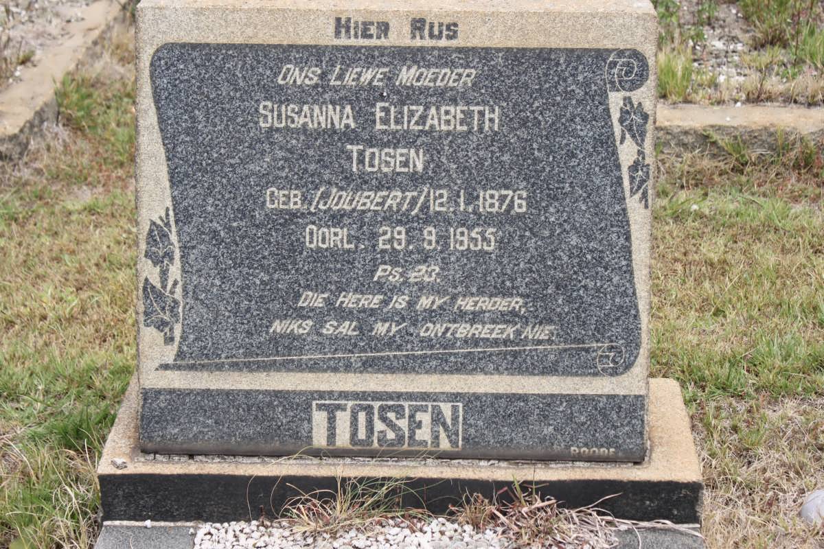 TOSEN Susanna Elizabeth nee JOUBERT 1876-1955