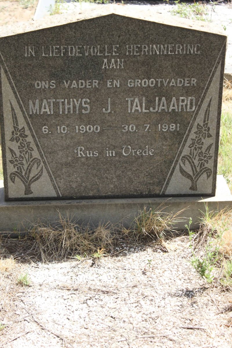 TALJAARD Matthys J. 1900-1981