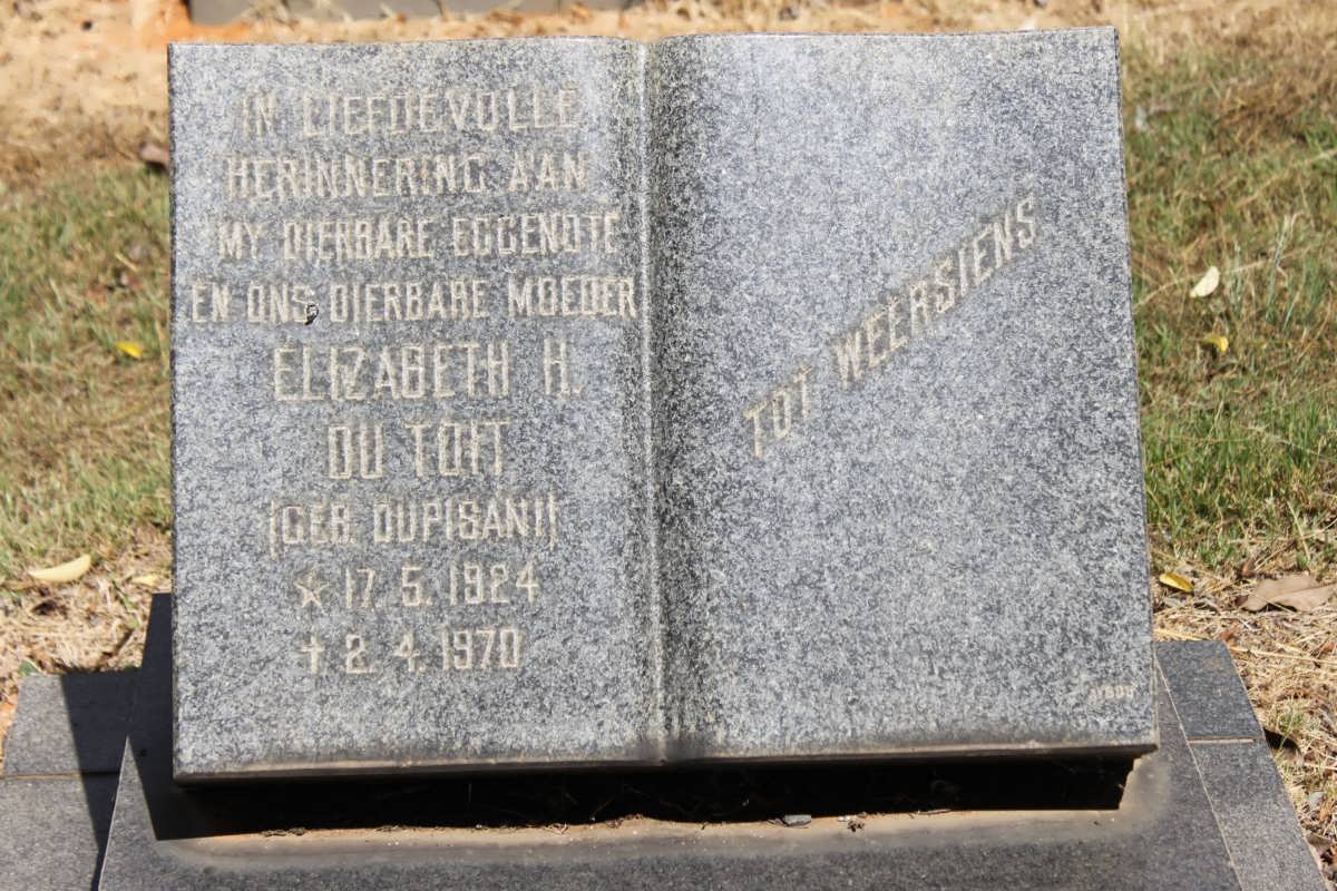 TOIT Elizabeth H., du nee DUPISANI 1924-1970