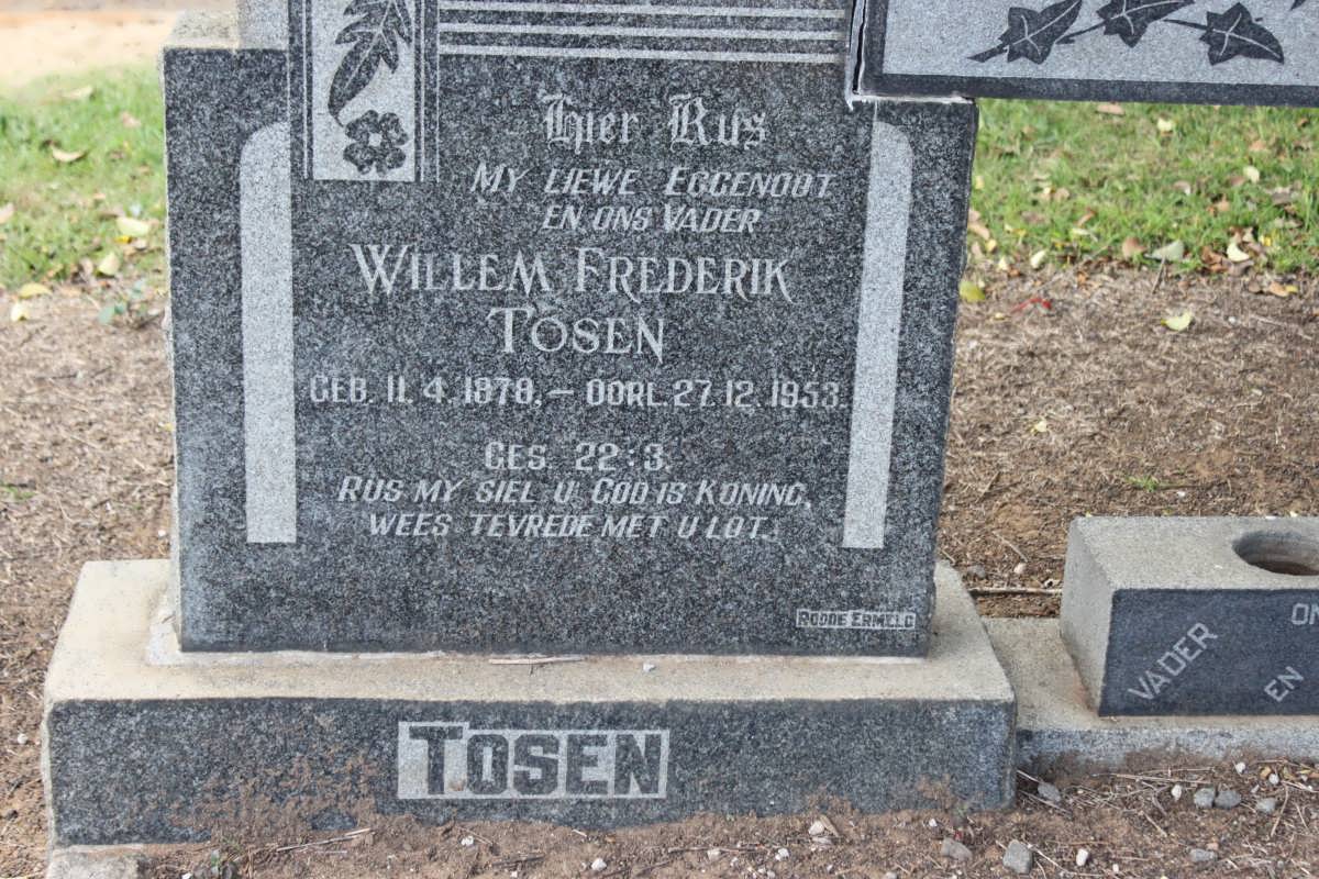 TOSEN Willem Frederik 1878-1953