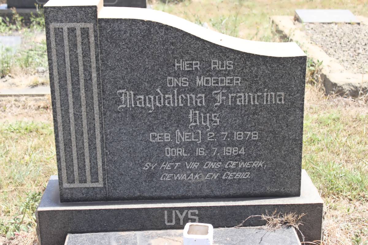 UYS Magdalena Francina nee NEL 1878-1964