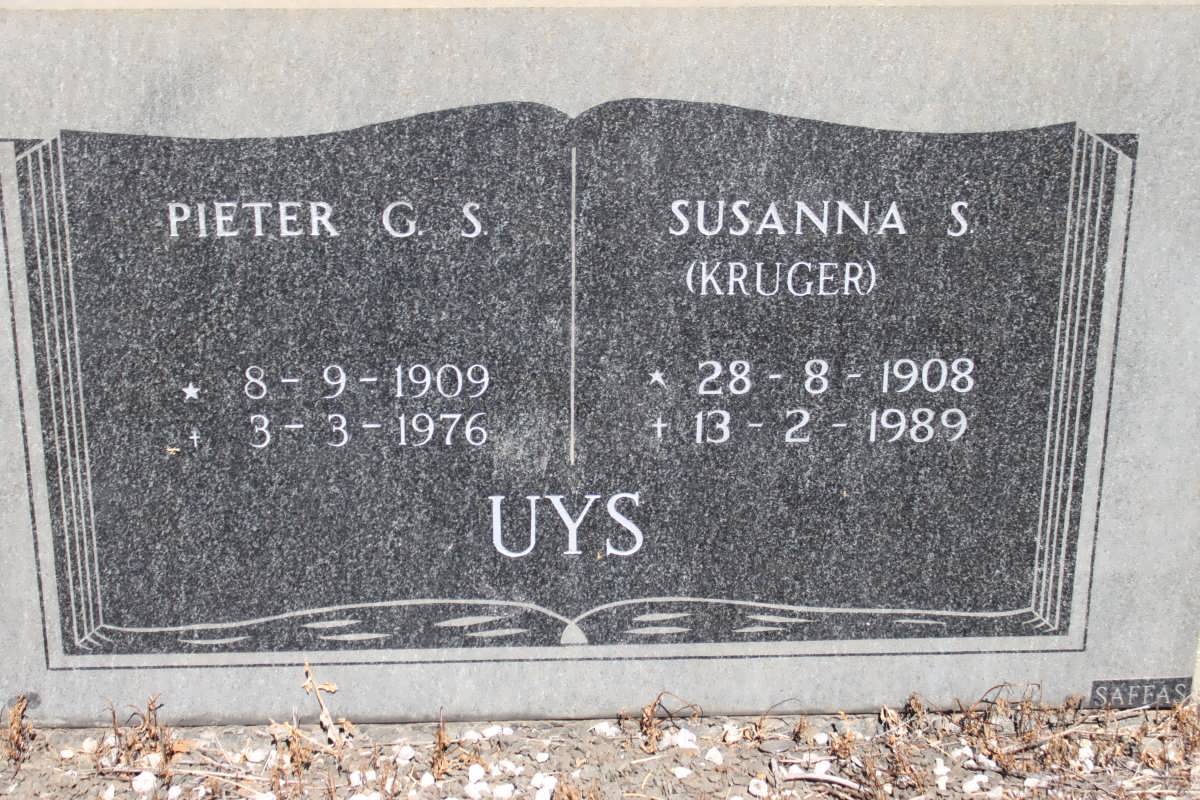 UYS Pieter G.S. 1909-1976 &amp; Susanna S. KRUGER 1908-1989