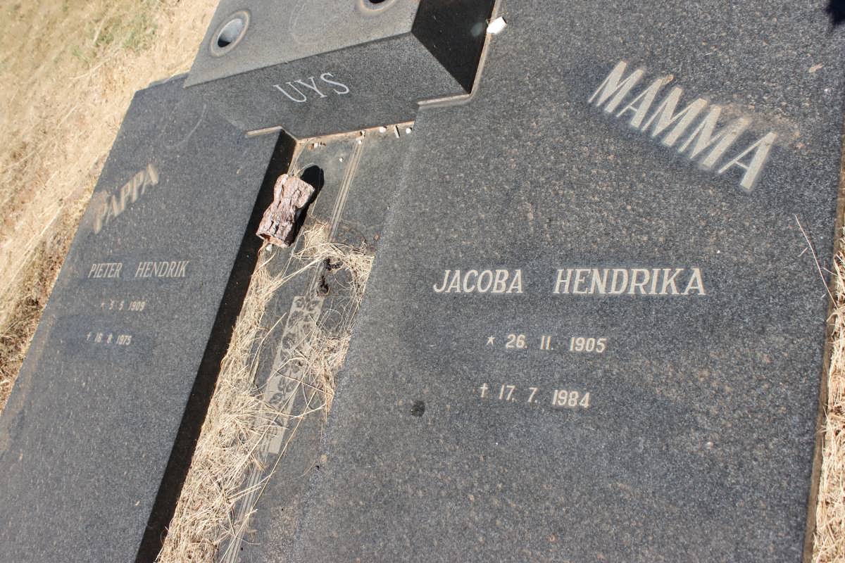 UYS Pieter Hendrik 1909-1975 &amp; Jacoba Hendrika 1905-1984