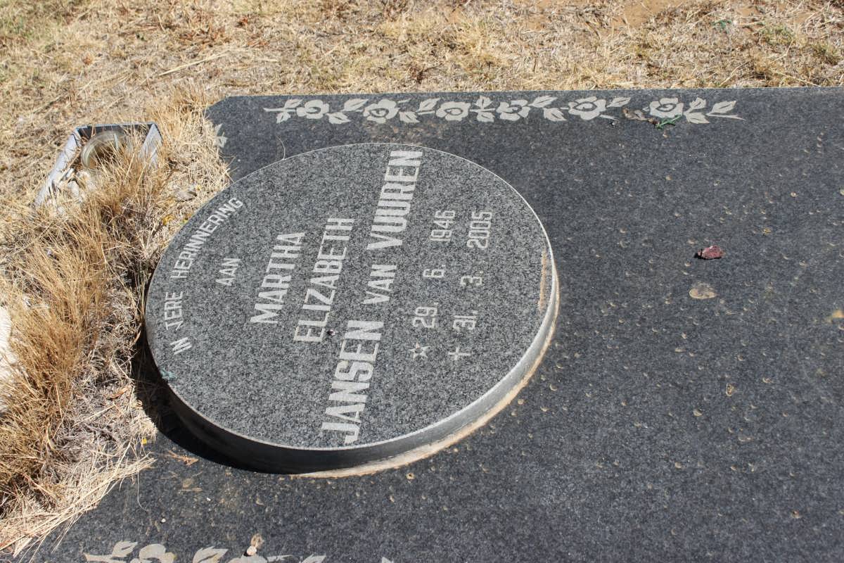 VUUREN Martha Elizabeth, Jansen van 1946-2005