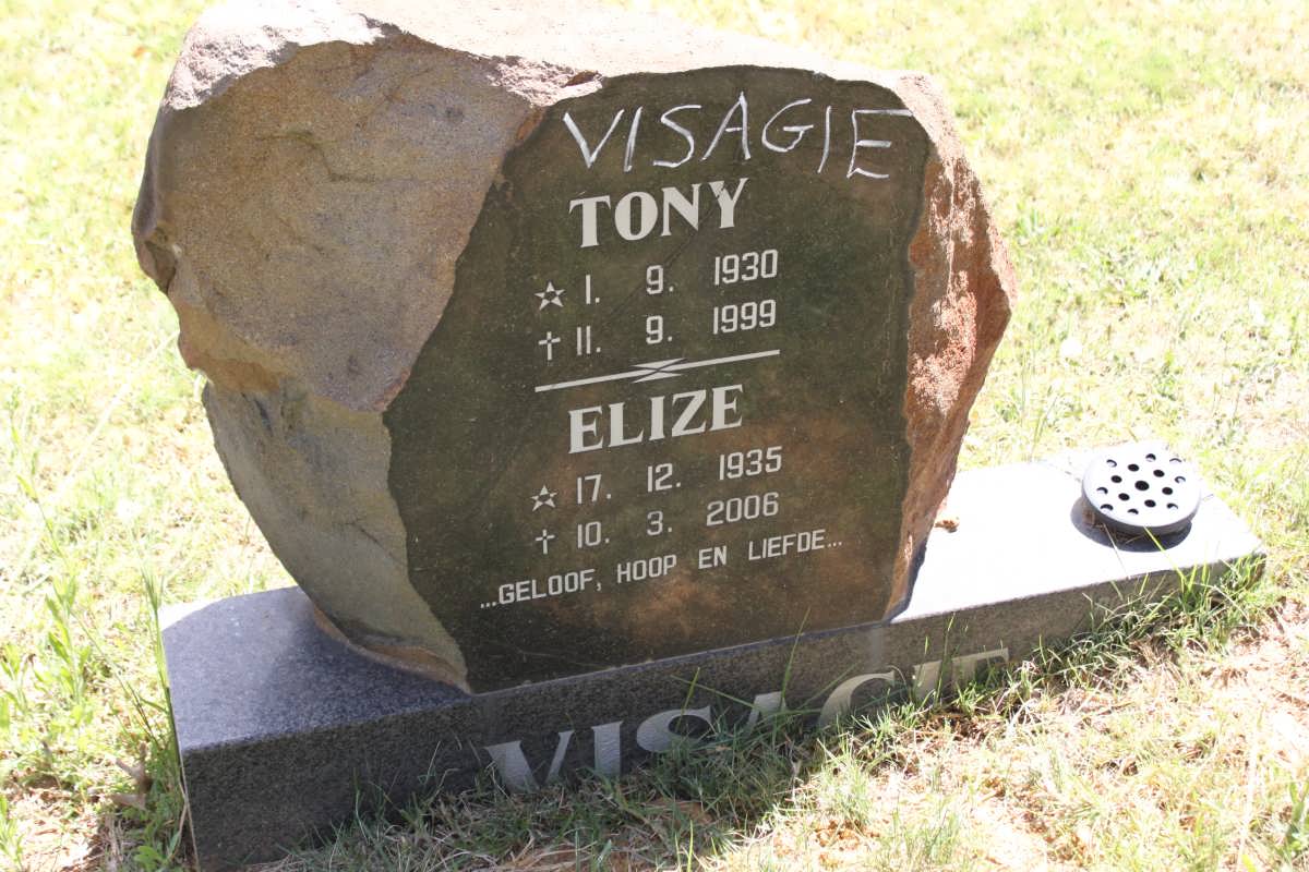 VISAGIE Tony 1930-1999 &amp; Elize 1935-2006