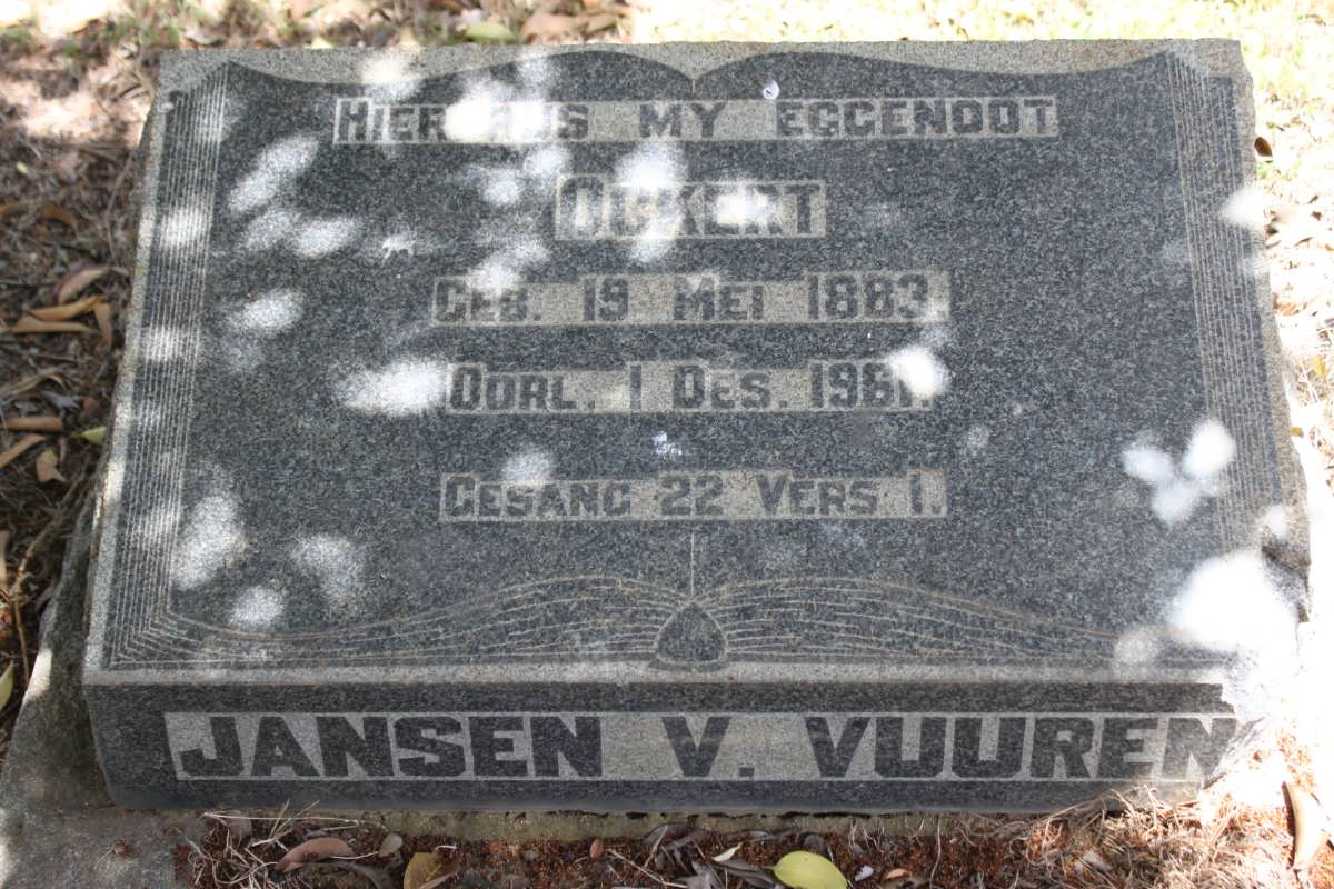VUUREN Ockert, Jansen v. 1883-1961