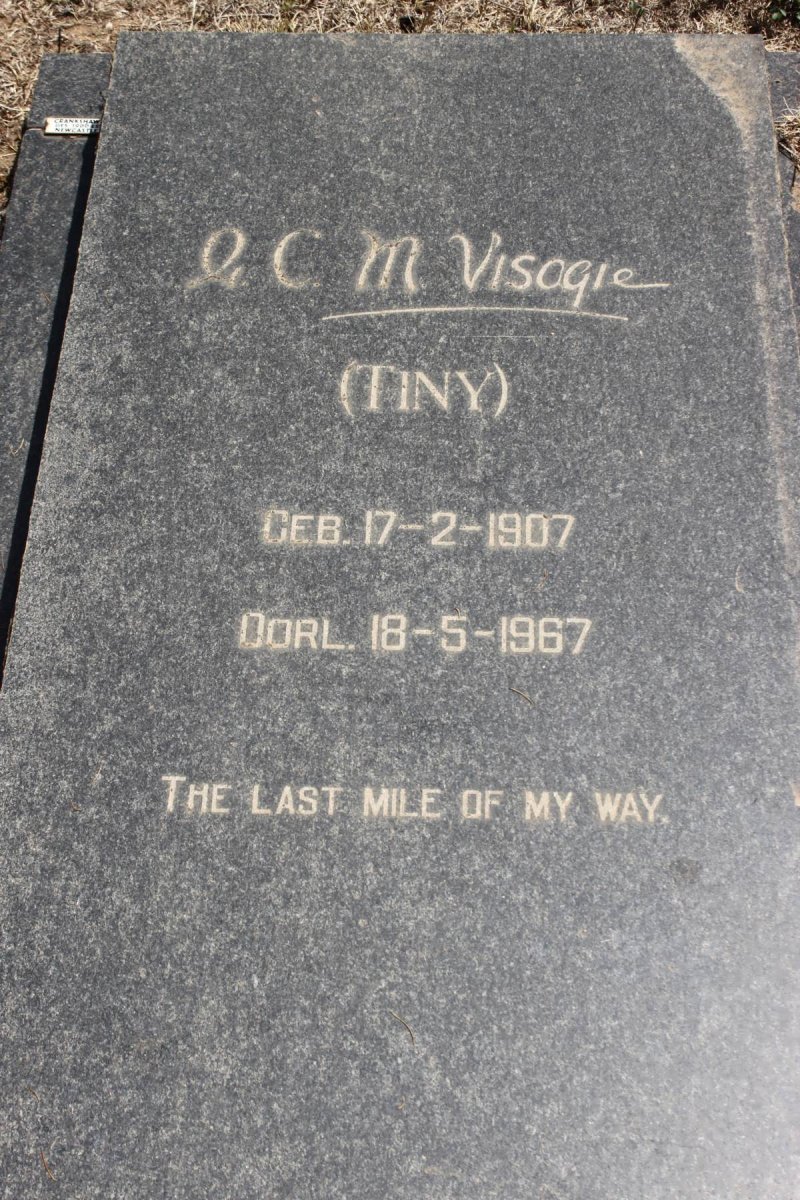 VISAGIE G.C.M. 1907-1967