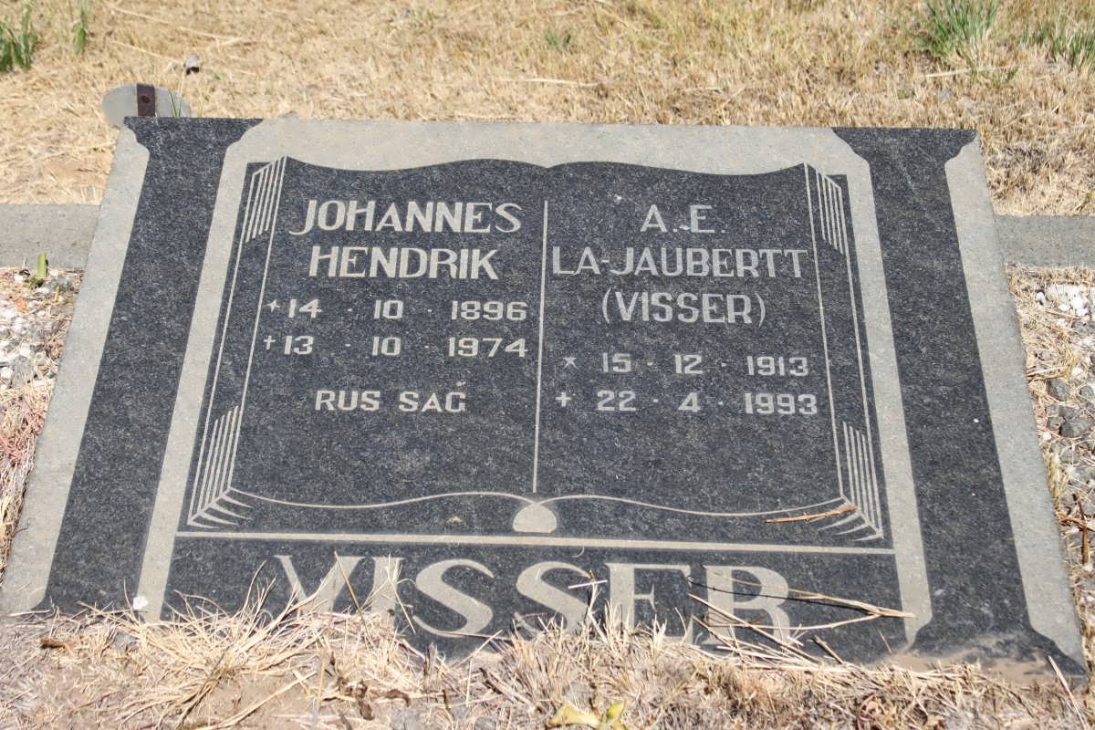 VISSER Johannes Hendrik 1896-1974 &amp; A.E.La Jaubertt VISSER 1913-1993