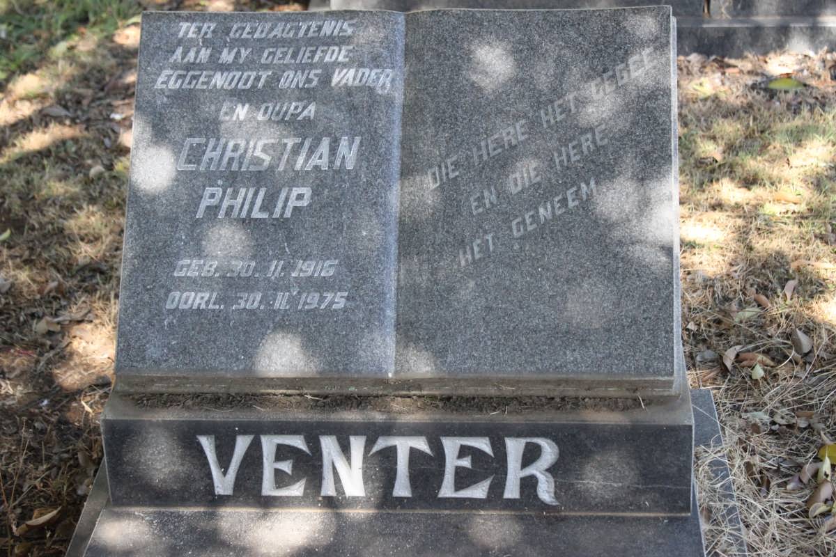 VENTER Christian Philip 1916-1975