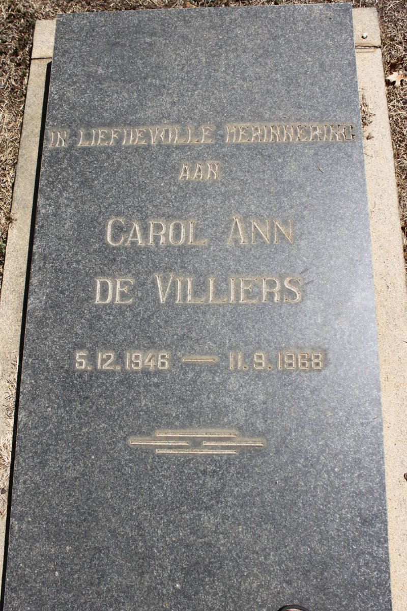 VILLIERS Carol Ann, de 1946-1968