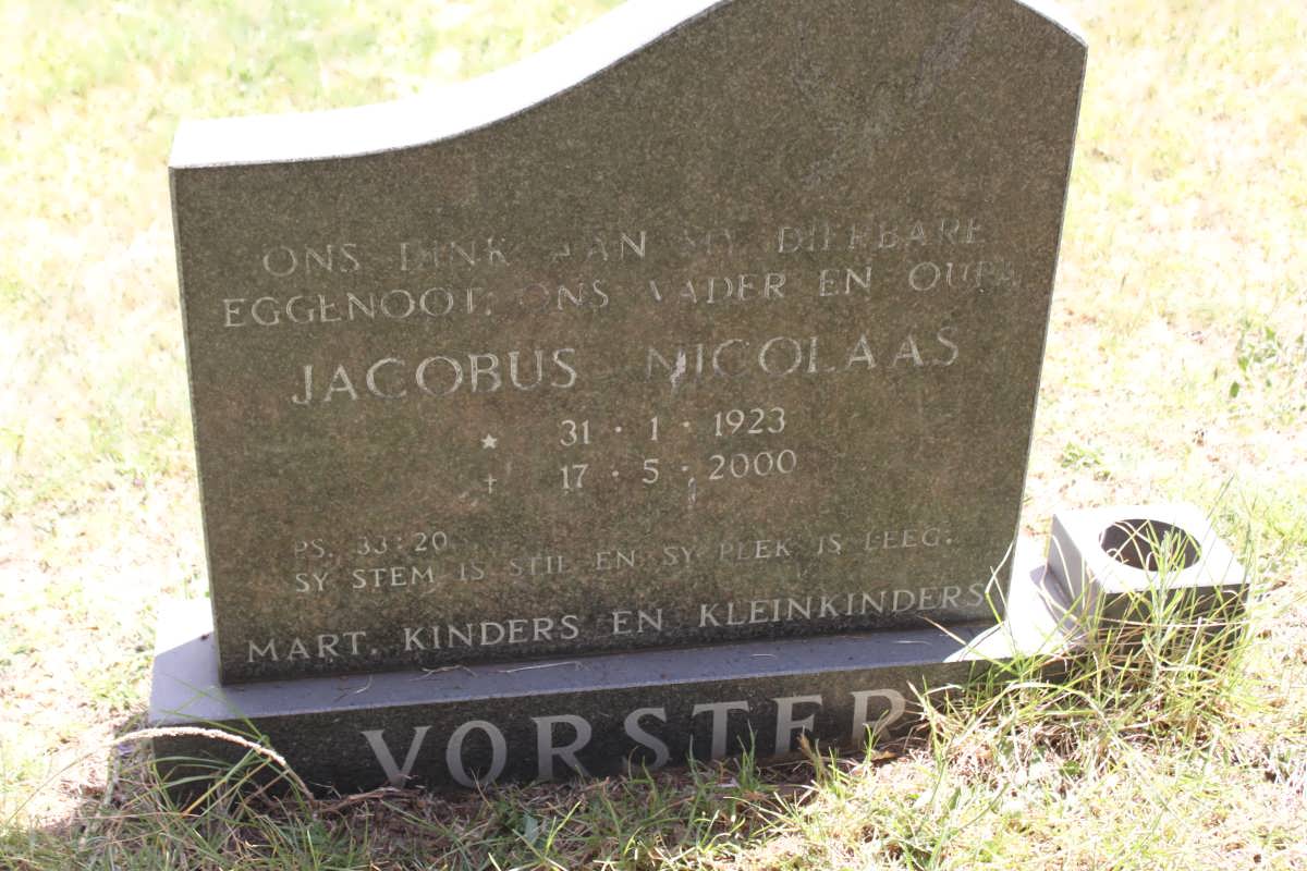 VORSTER Jacobus Nicolaas 1923-2000