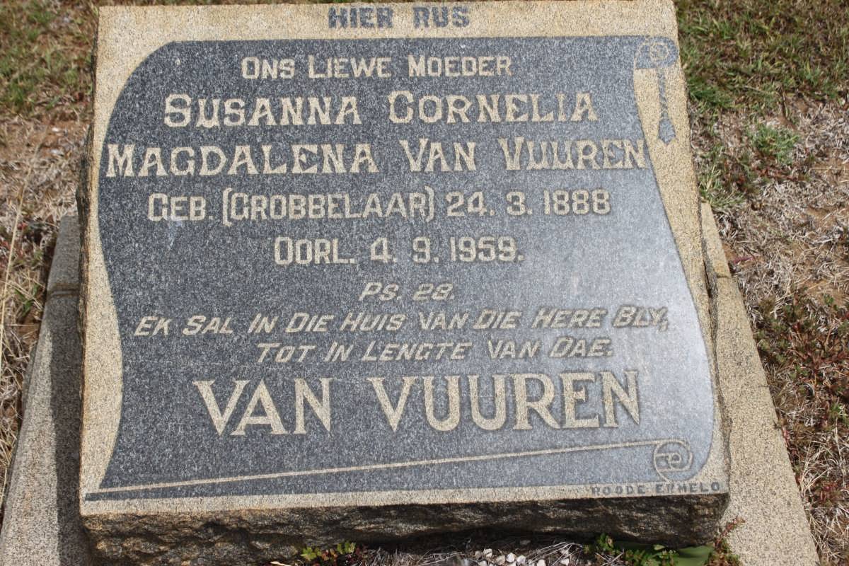 VUUREN Susanna Cornelia Magdalena, van geb GROBBELAAR 1888-1958