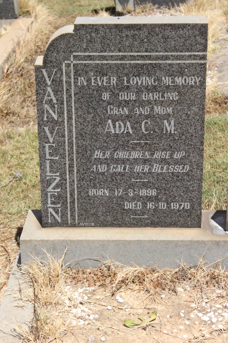 VELZEN Ada C.M., van 1896-1970