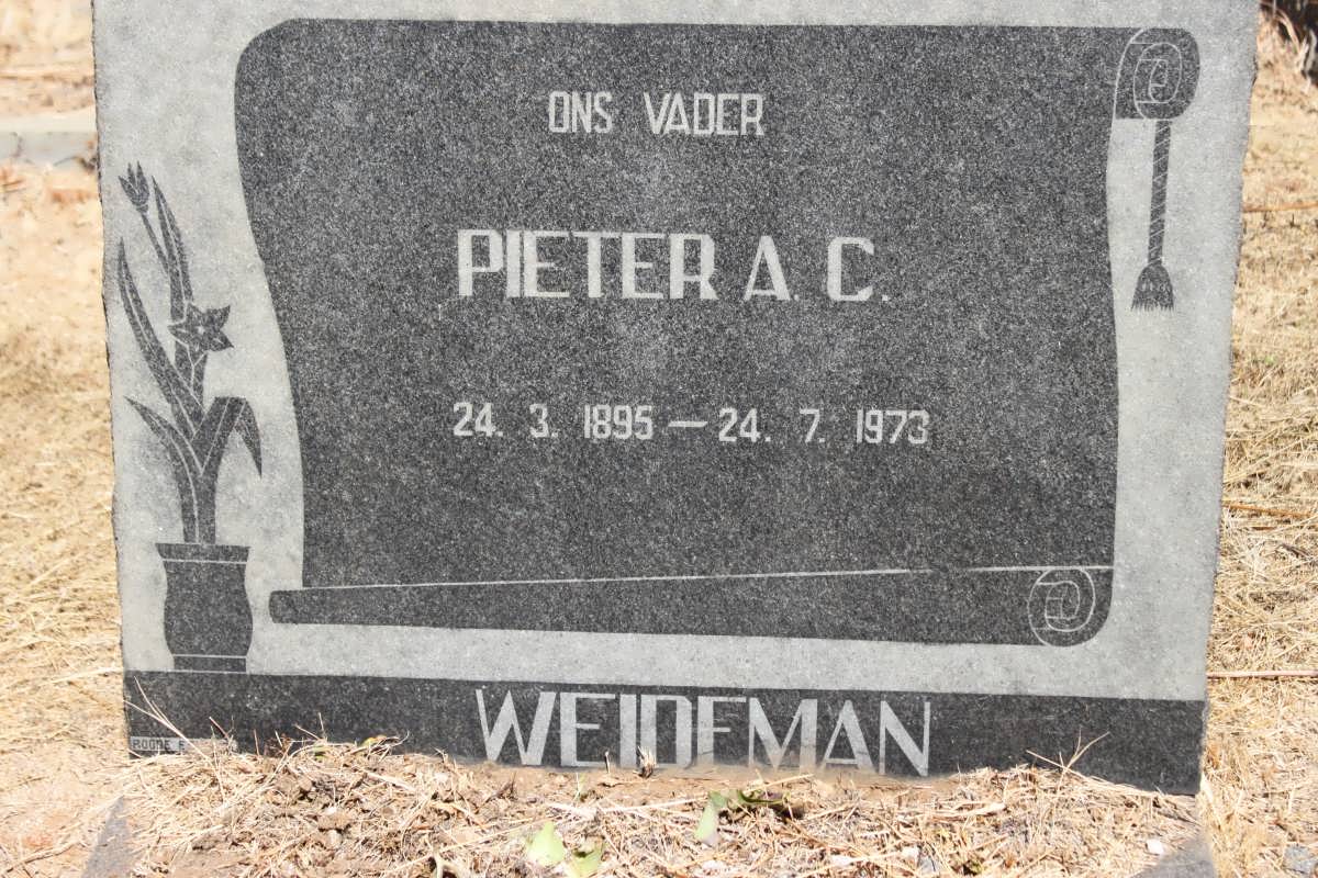 WEIDEMAN Pieter A.C. 1895-1973