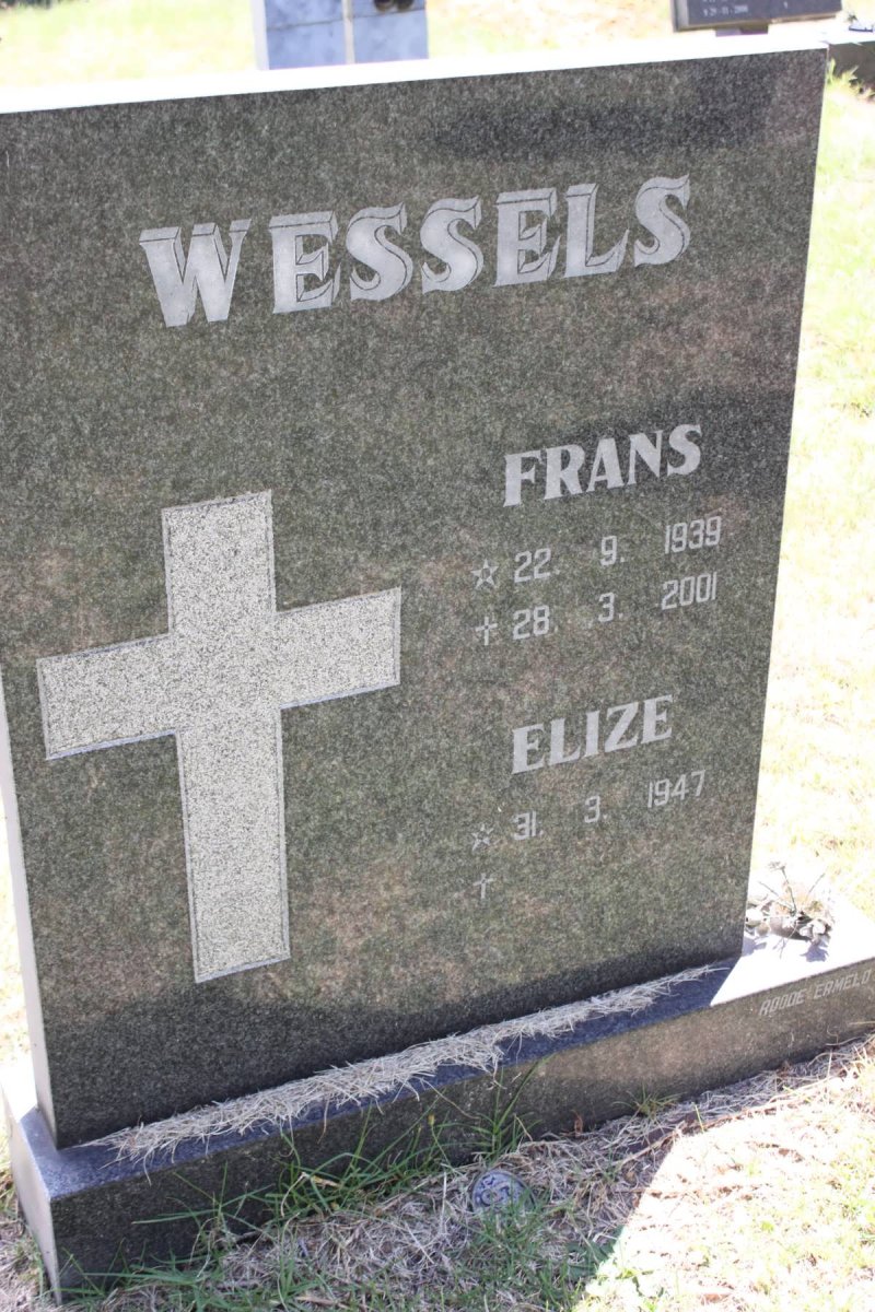 WESSELS Frans 1939-2001 &amp; Elize 1947-