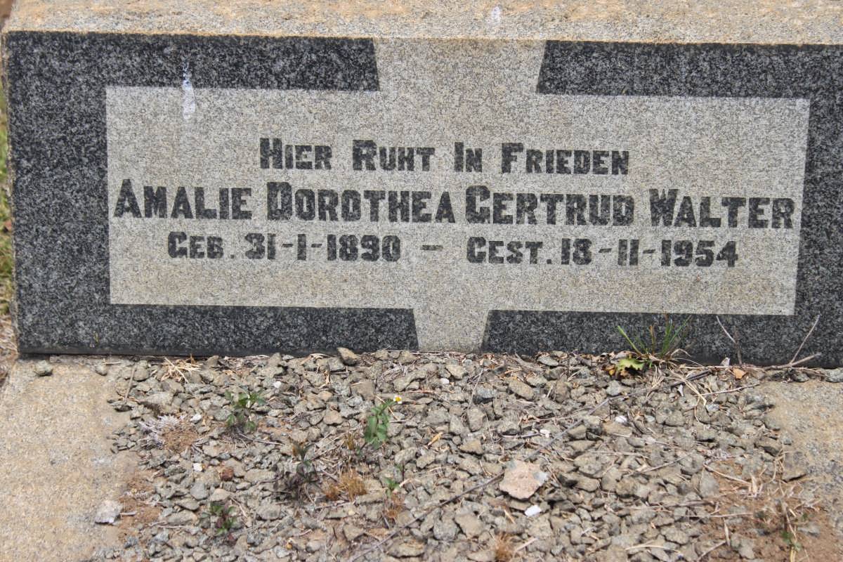 WALTER Amalie Dorothea Gertrud 1890-1954