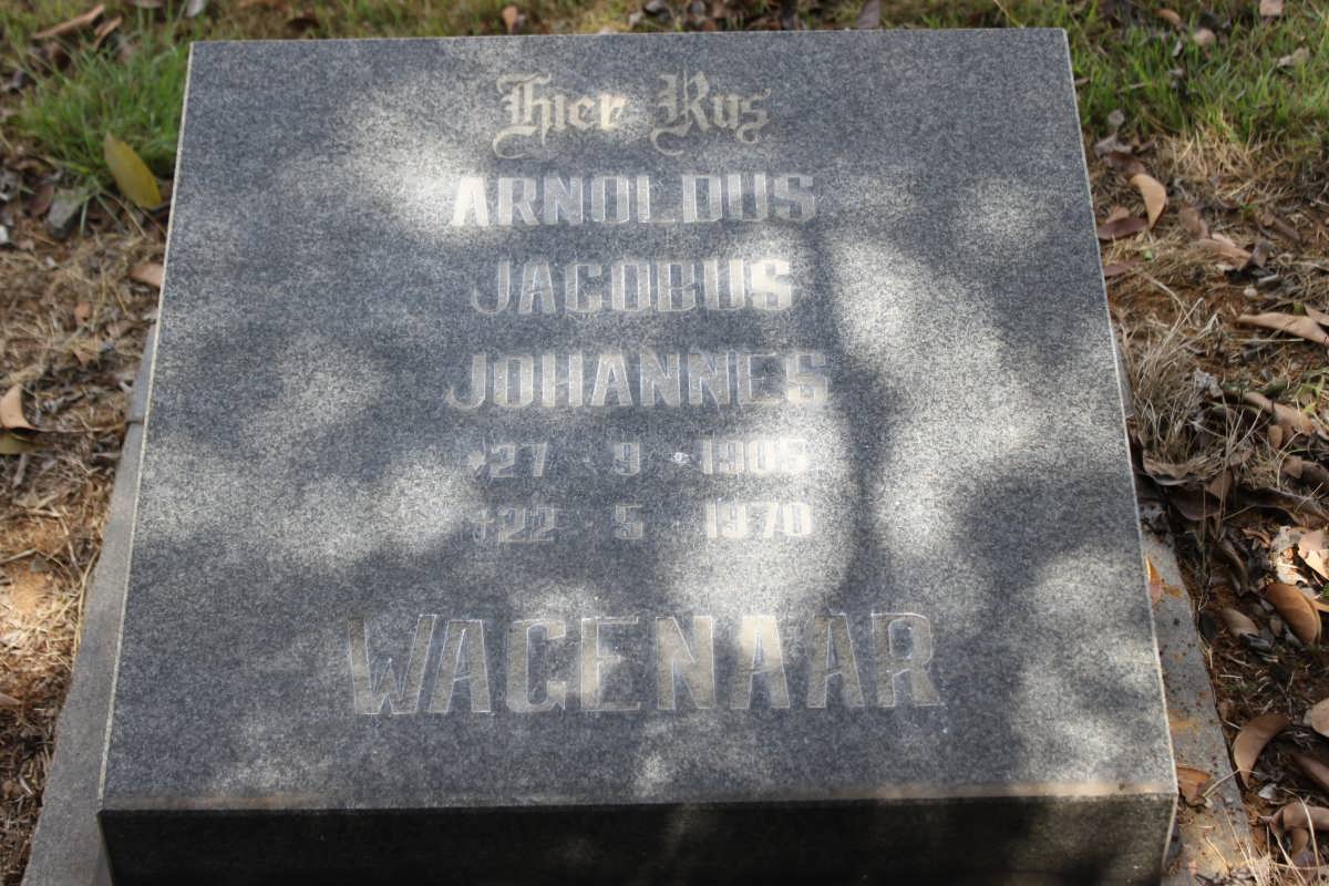 WAGENAAR Arnoldus Jacobus Johannes 1905-1970