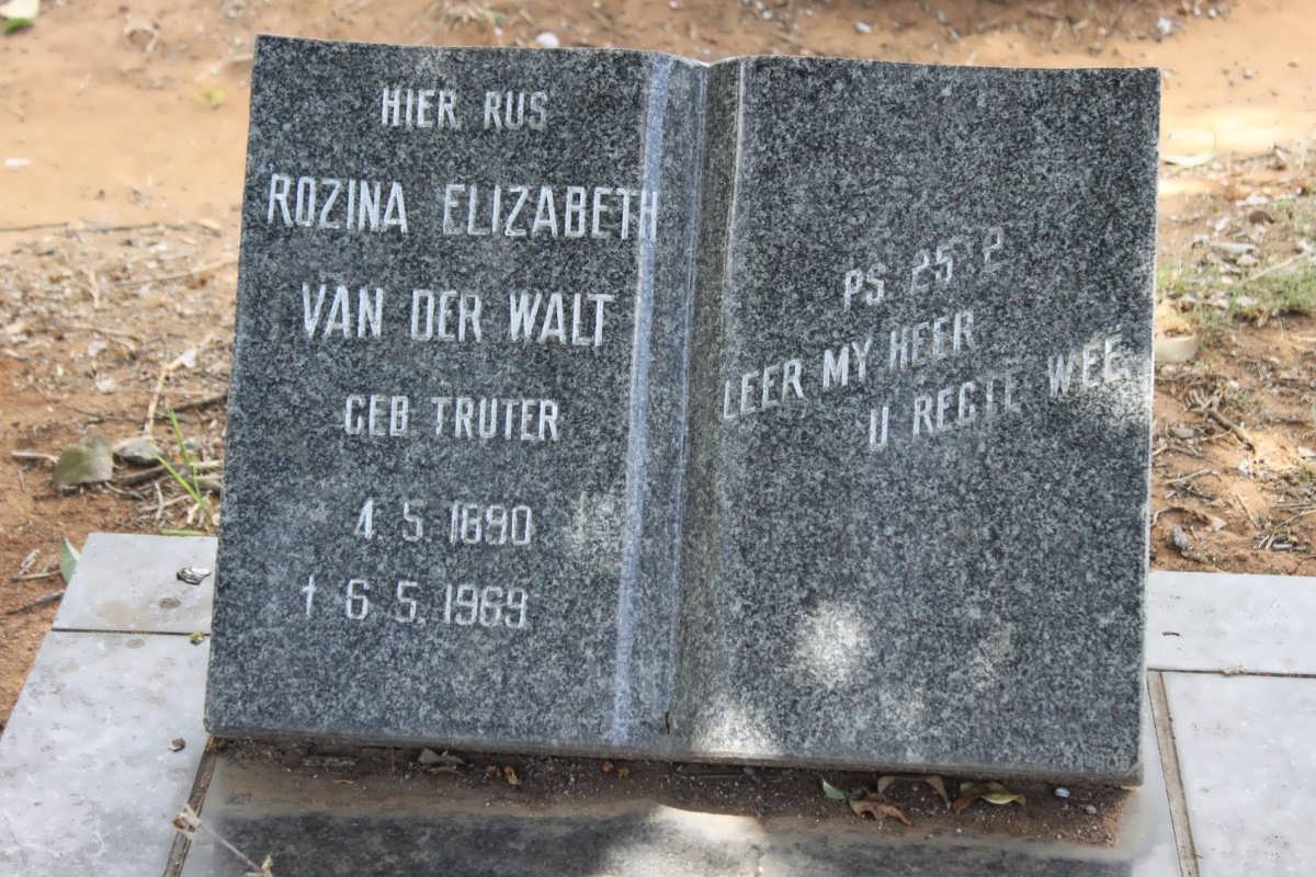 WALT Rozina Elizabeth, van der nee TRUTER 1890-1969