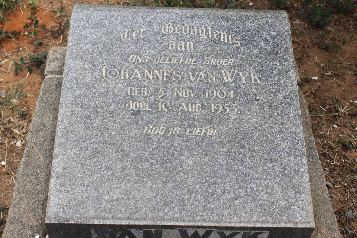WYK Johannes, van 1904-1953