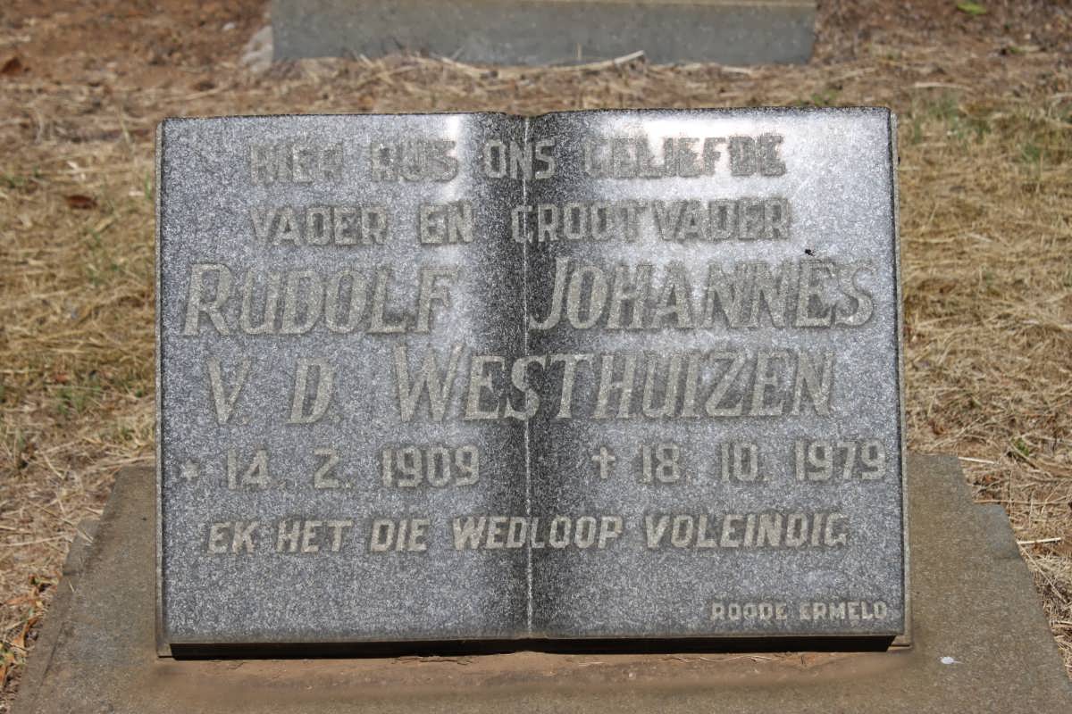 WESTHUIZEN Rudolf Johannes, v.d. 1909-1979