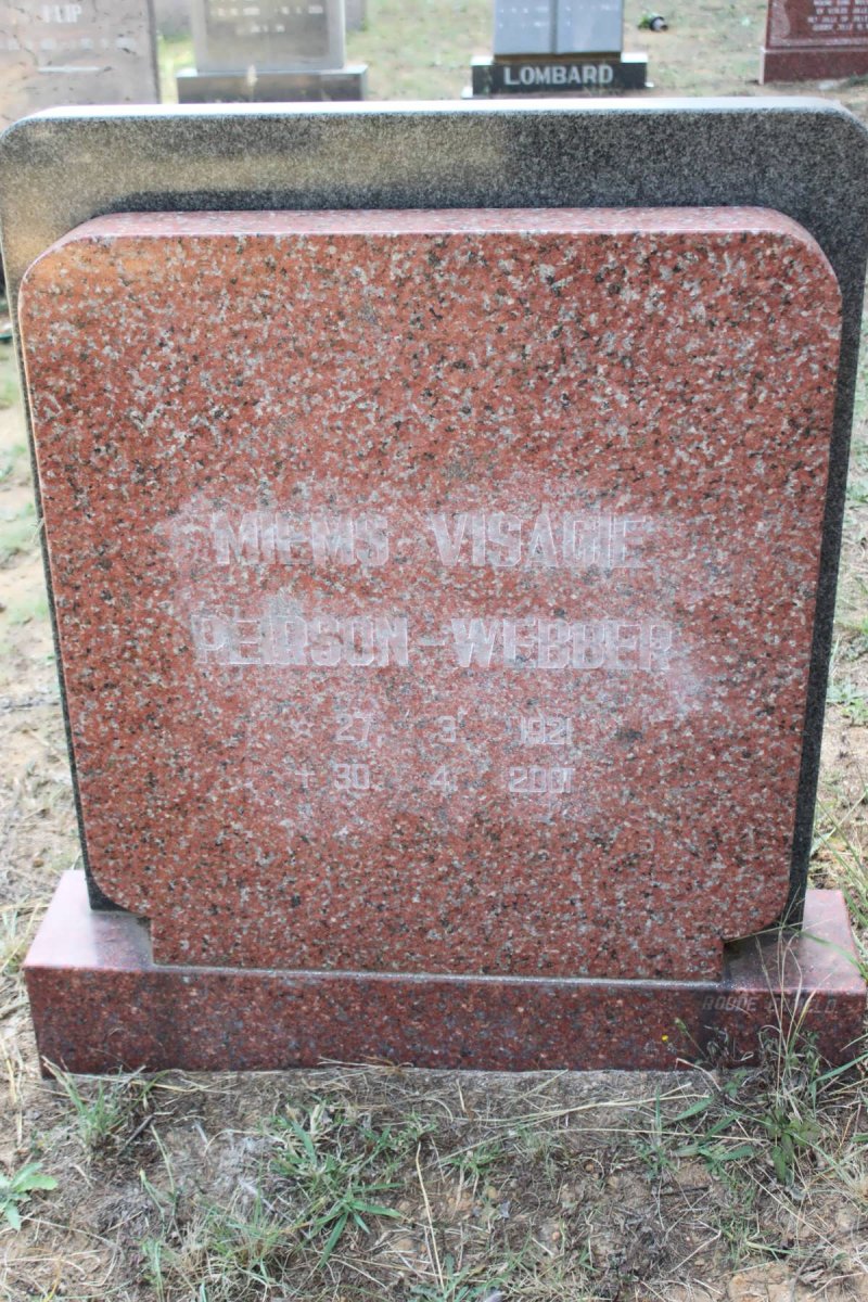 WEBBER Miems Visagie, Peirson 1921-2001