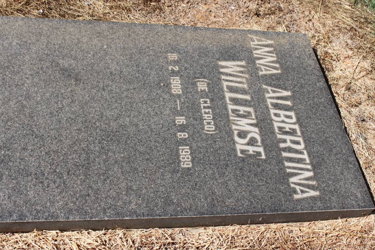 WILLEMSE Anna Albertina nee DE CLERCQ 1908-1989