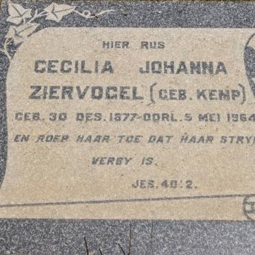 ZIERVOGEL Cecilia Johanna nee KEMP 1877-1964