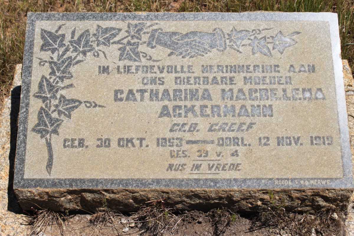 ACKERMANN Catharina Magdelena nee GREEF 1853-1919