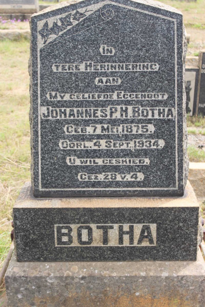 BOTHA Johannes P.H. 1875-1934