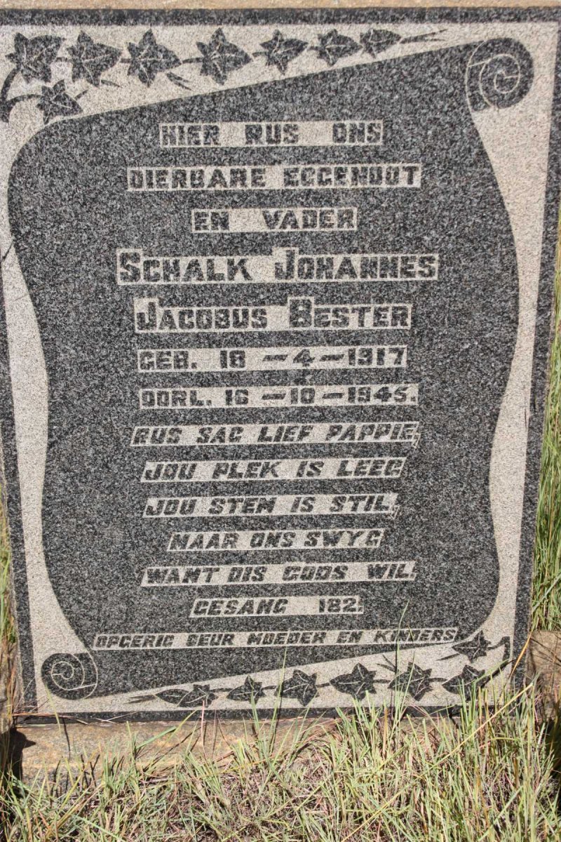 BESTER Schalk Johannes Jacobus 1917-1945