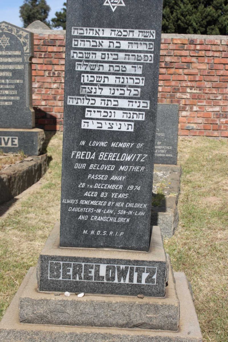 BERELOWITZ Freda -1974