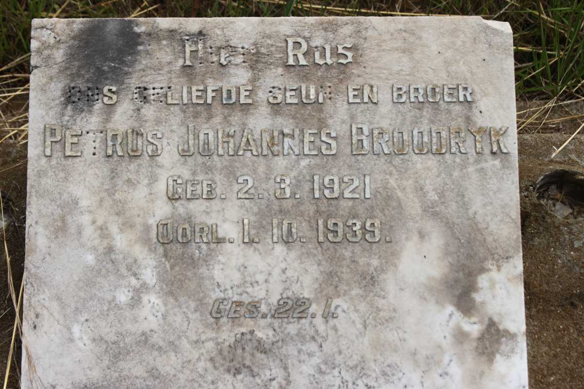 BROODRYK Petrus Johannes 1921-1939
