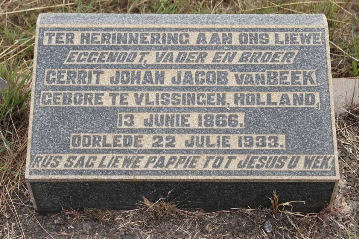 BEEK Gerrit Johan Jacob, van 1866-1933