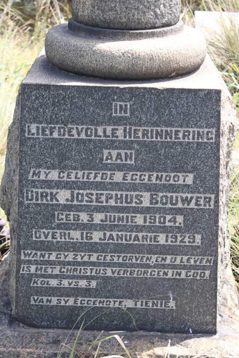 BOUWER Dirk Josephus 1904-1929