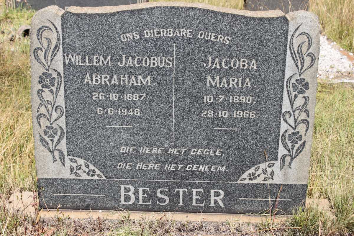 BESTER Willem Jacobus Abraham 1887-1946 &amp; Jacoba Maria 1890-1966