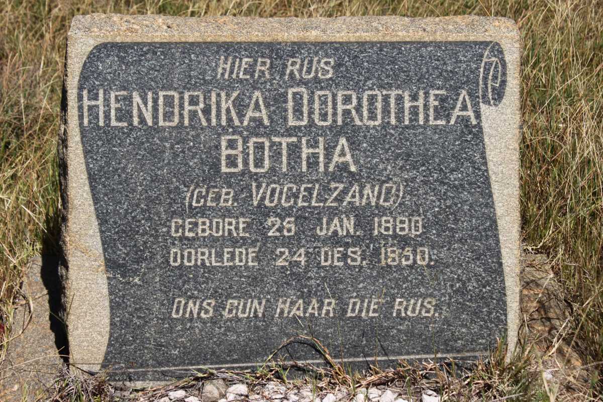BOTHA Hendrika Dorothea nee VOGELZANG 1880-1950