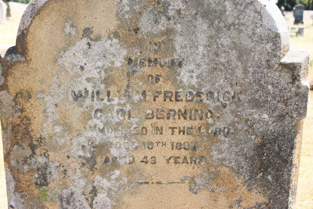 BERNING William Frederick Carl  -1891