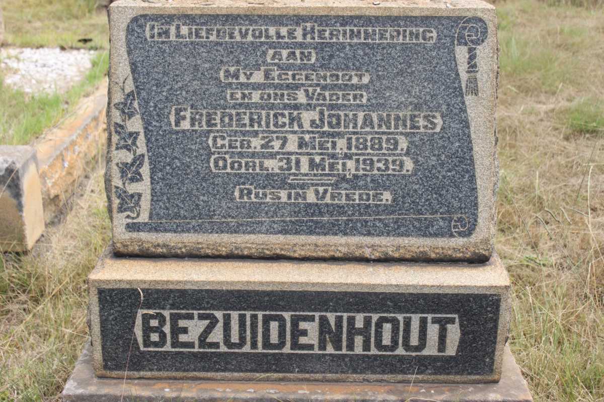 BEZUIDENHOUT Frederick Johannes 1889-1939