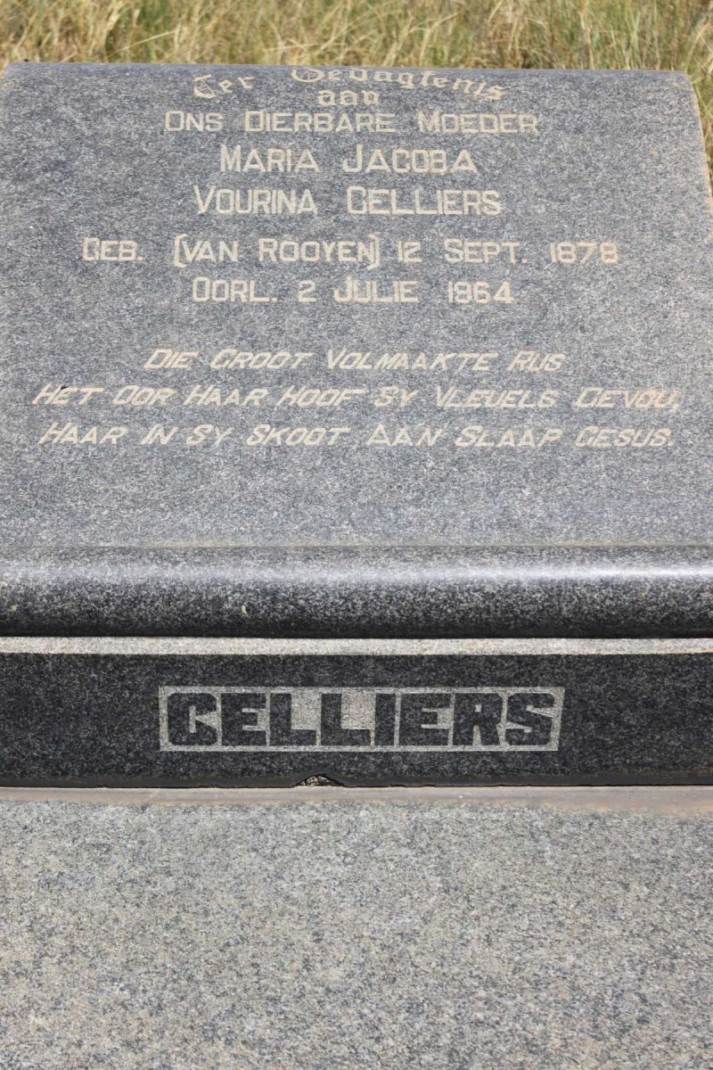 CELLIERS Maria Jacoba Vourina nee VAN ROOYEN 1878-1964