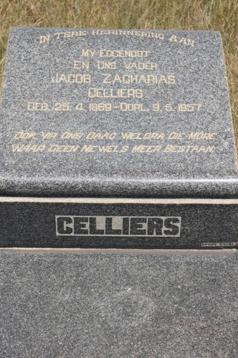 CELLIERS Jacob Zacharias 1869-1957