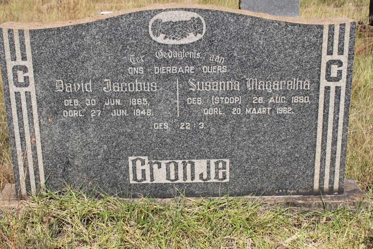 CRONJE David Jacobus 1865-1948 &amp; Susanna Margaretha STOOP 1880-1962