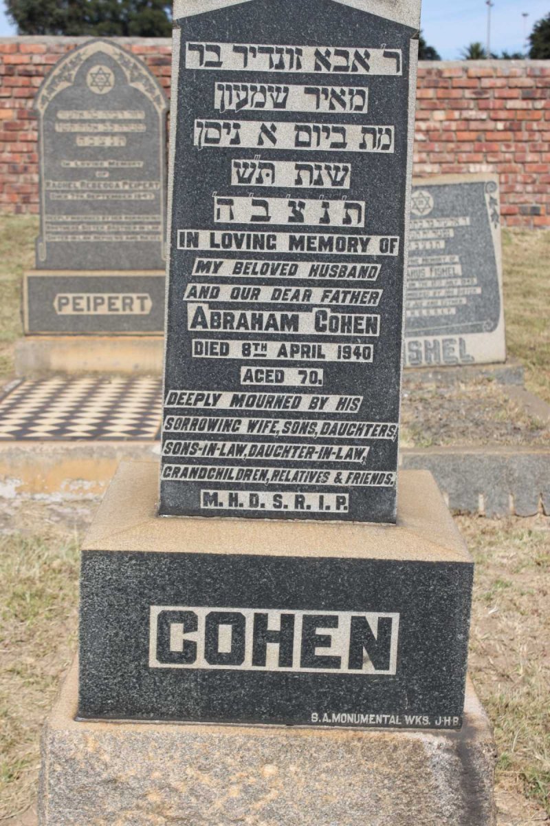 COHEN Abraham  -1940