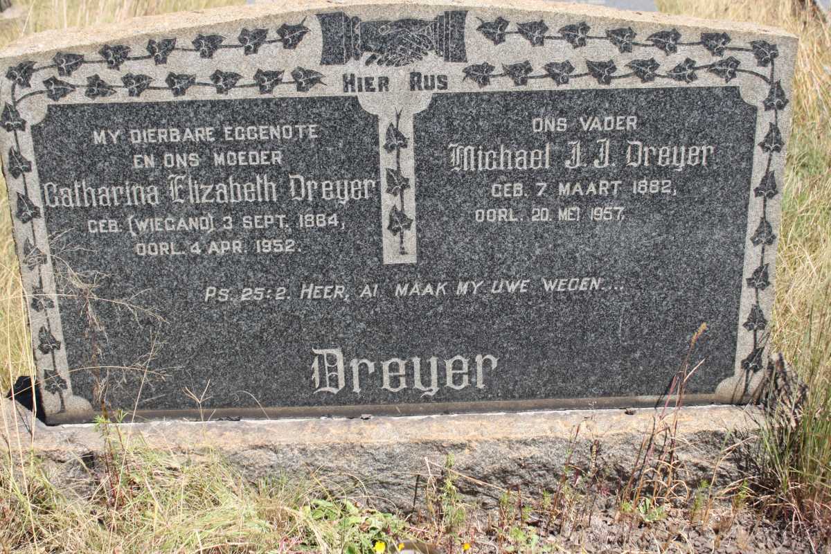 DREYER Michael J.J. 1882-1957 &amp; Catharina Elizabeth WIEGAND 1884-1952