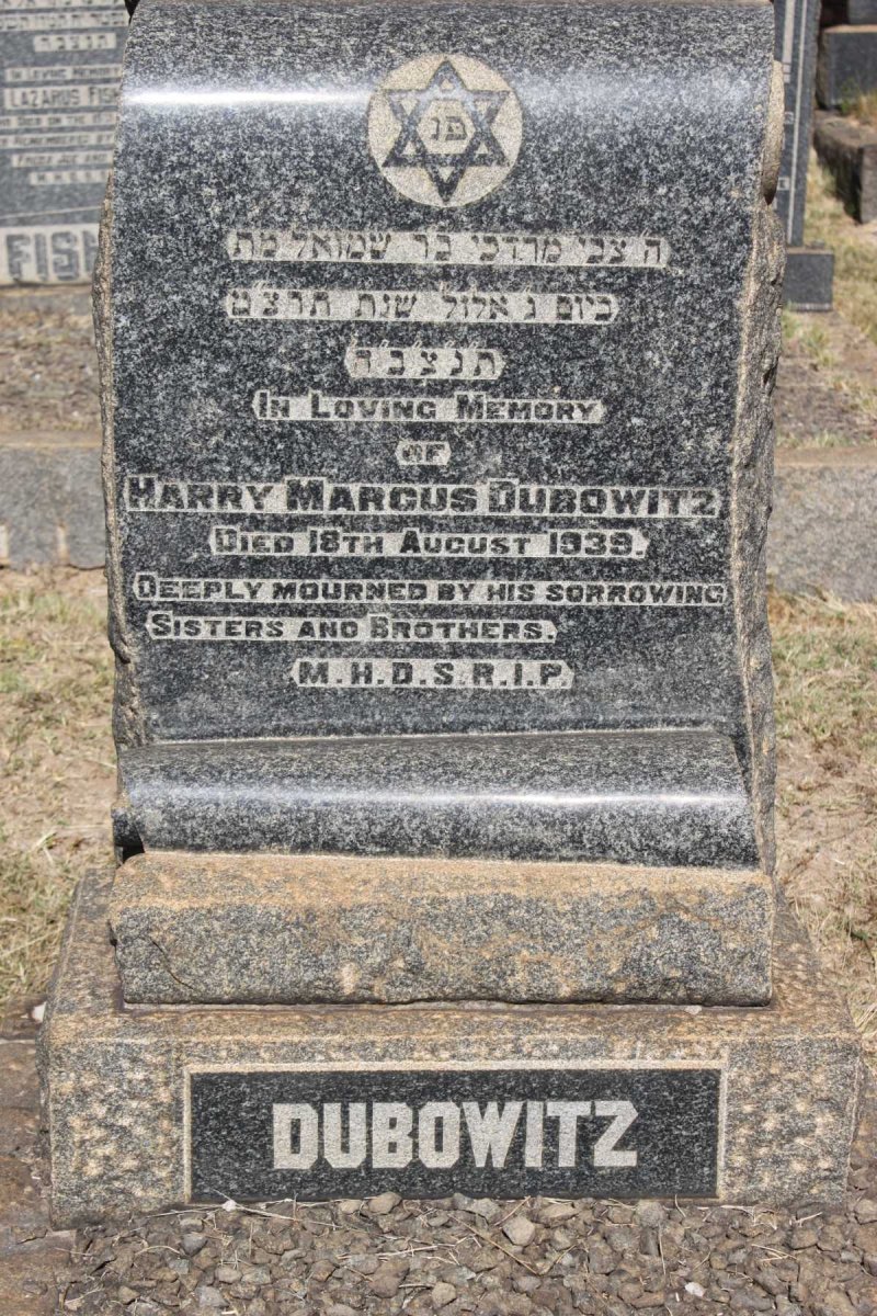 DUBOWITZ Harry Marcus  -1939