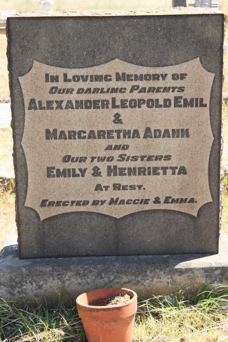 EMIL Alexander Leopold &amp; Margaretha Adank