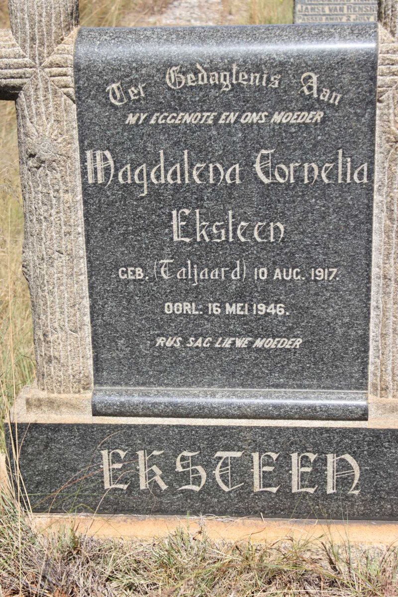 EKSTEEN Magdalena Cornelia geb TALJAARD 1917-1946