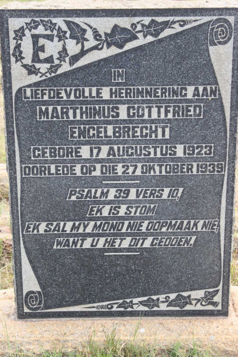 ENGELBRECHT Marthinus Godfried 1923-1939