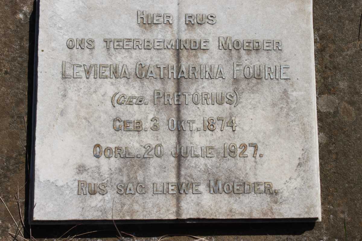 FOURIE Leviena Catharina geb PRETORIUS 1874-1927