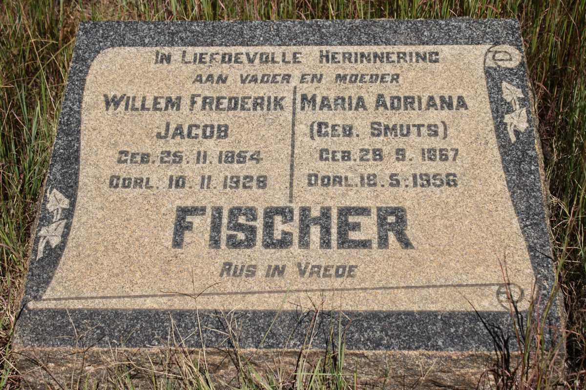FISCHER Willem Frederik Jacob 1854-1928 &amp; Maria Adriana SMUTS 1867-1956